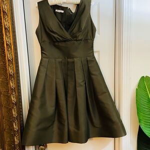 Oscar de la Renta Dark Green Midi Dress